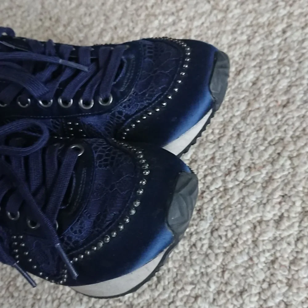 ASH blush Navy Blue Lace Sneakers size 37
